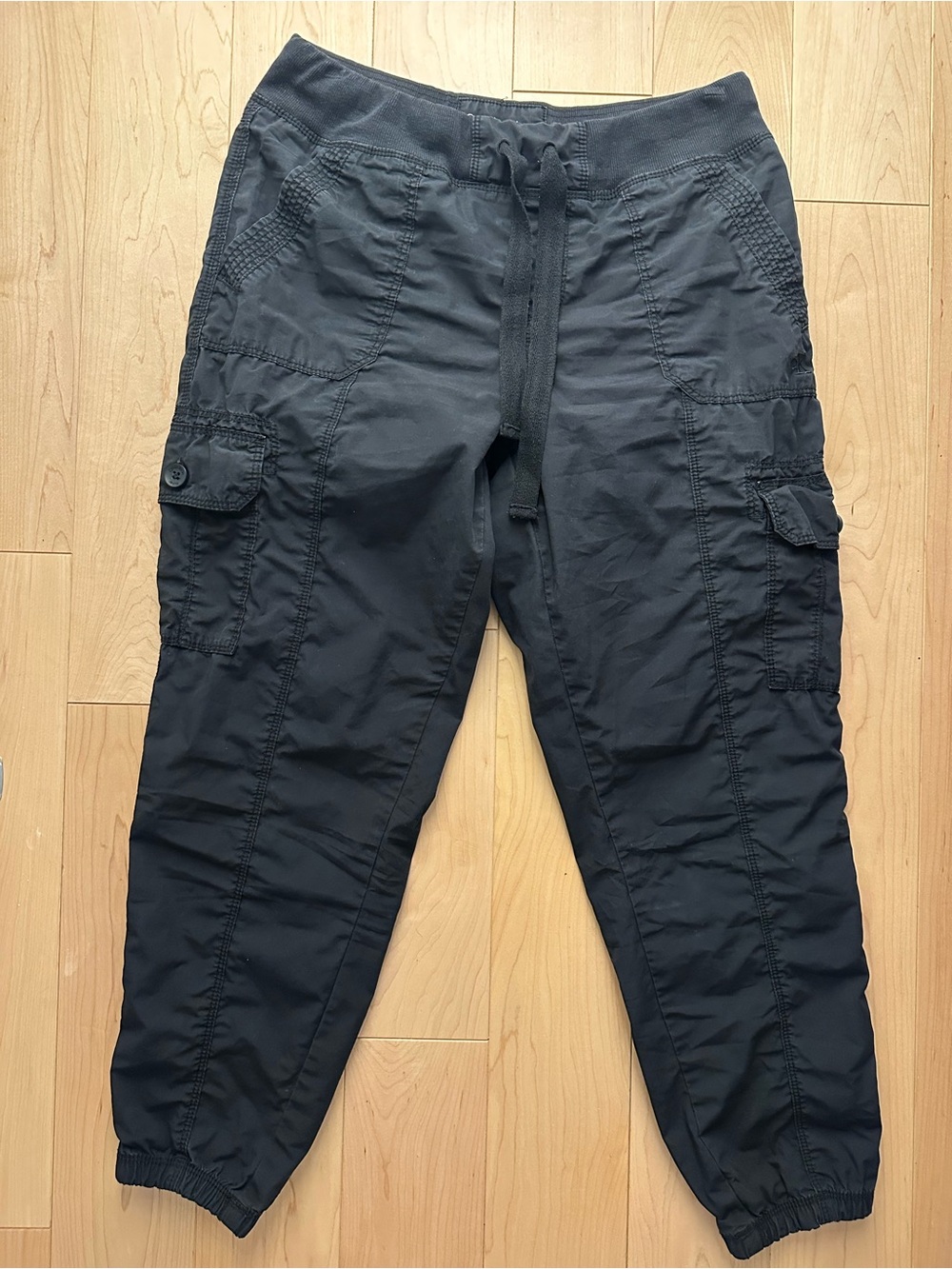 Y2K Vintage Calvin Klein Black Cargo Jogger Capri Pants Gorpcore 100% Cotton - Picture 2 of 10